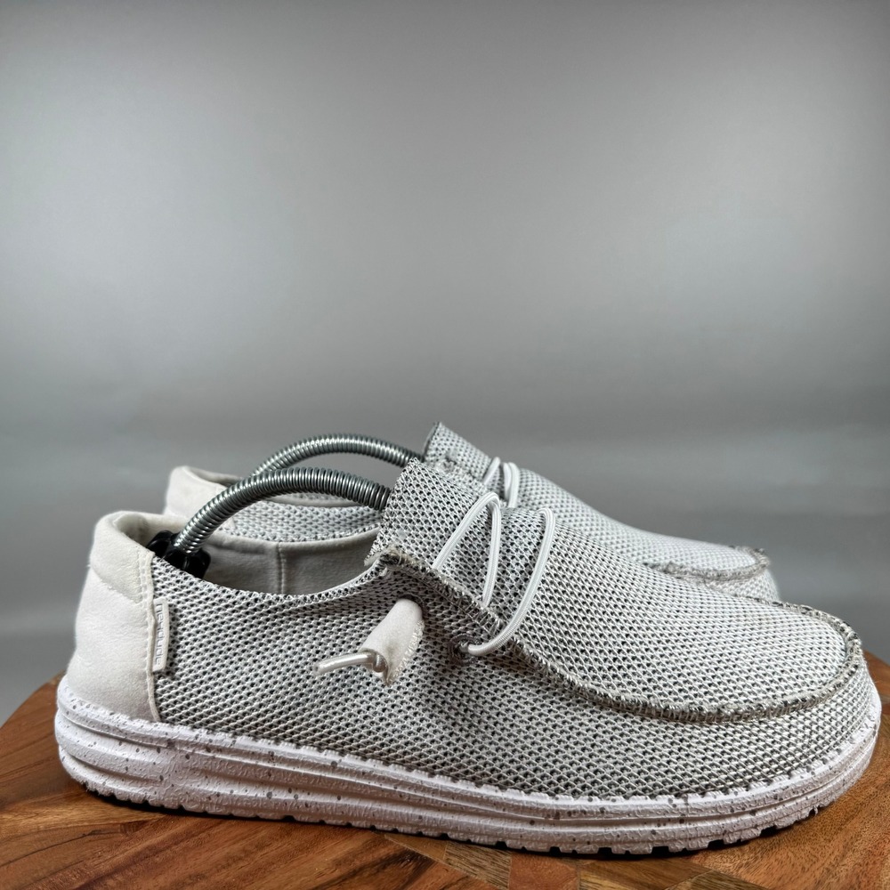 Hey Dude Wendy Sox Stone White Womens Size 8 Slip On Shoes 121410705